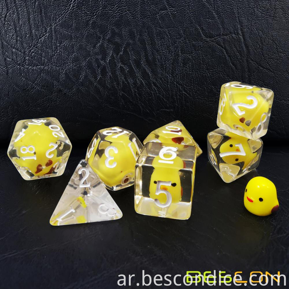 Cute Chicken Rpg Dice Set Of 7 2